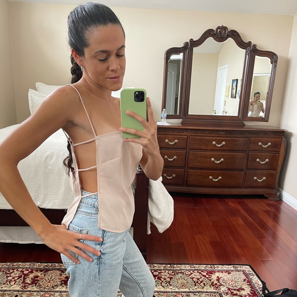 Superdown baby pink top